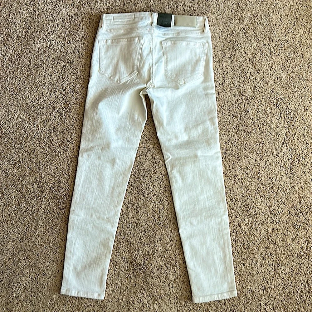 Allsaints NWT Off White Skinny Fit Low Rise Biker Seaming Cropped Pants **Sz 28* - Picture 4 of 8